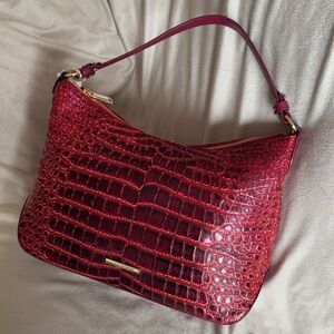 Brahmin Heather Pomegranate Amalthea Medium Leather Shoulder Bag